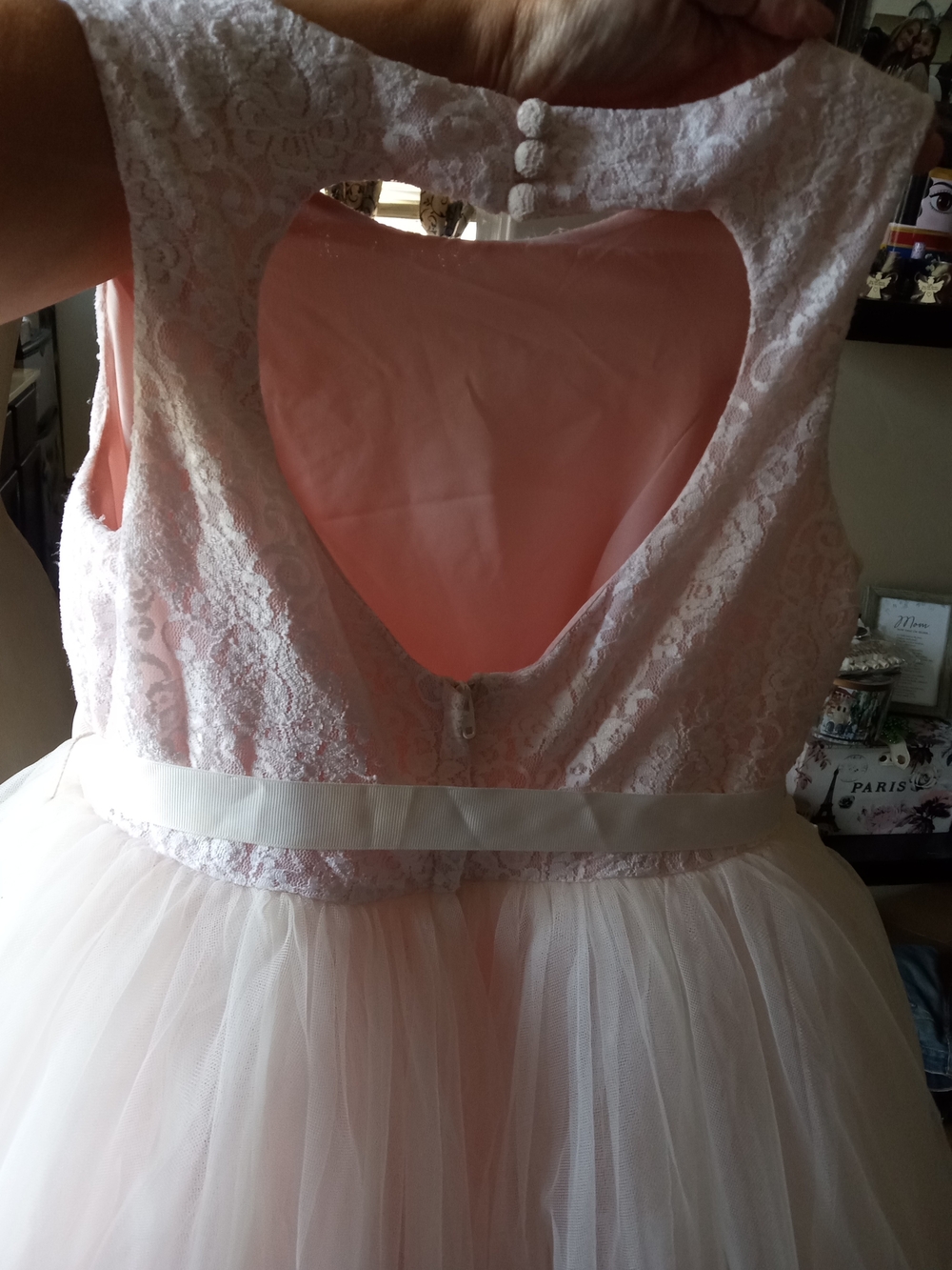 David's Bridal Lace/Tulle Flower Girl Dress - Picture 5 of 7